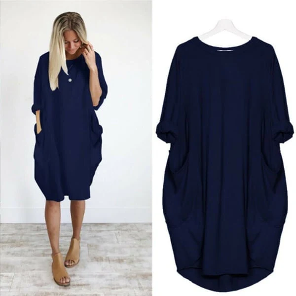 Casual jurk met lange mouwen en zakken - Image 7