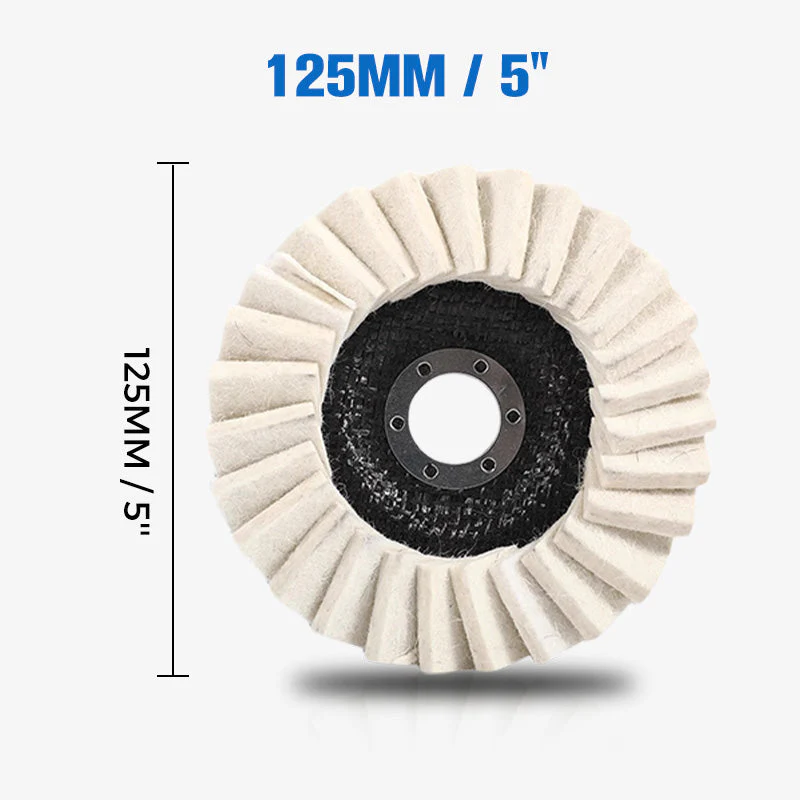 🎉Nieuwjaars Cadeau 50% KORTING!🪚Vilten Polijstschijf Met Klep - Hoogwaardig Wol (115/125mm) & Hoogglans Effect: Voor Metaal, Hout & Autowerk! - Image 10