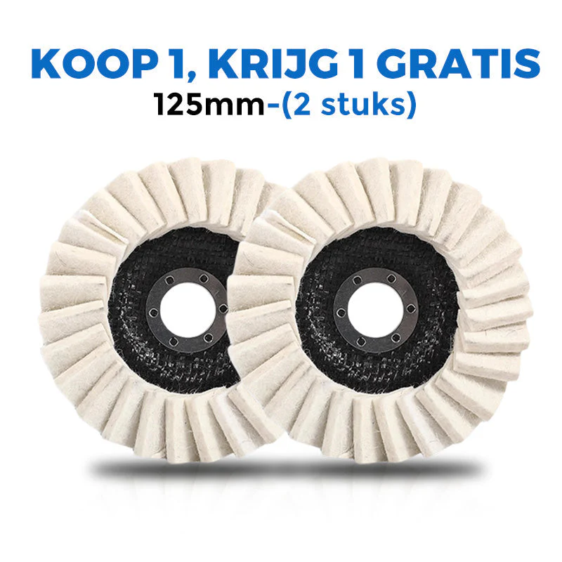 🎉Nieuwjaars Cadeau 50% KORTING!🪚Vilten Polijstschijf Met Klep - Hoogwaardig Wol (115/125mm) & Hoogglans Effect: Voor Metaal, Hout & Autowerk! - Image 12