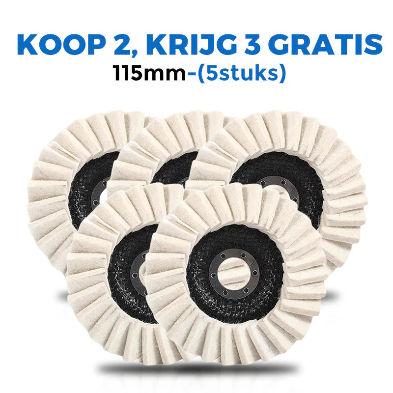 🎉Nieuwjaars Cadeau 50% KORTING!🪚Vilten Polijstschijf Met Klep - Hoogwaardig Wol (115/125mm) & Hoogglans Effect: Voor Metaal, Hout & Autowerk! - Image 13
