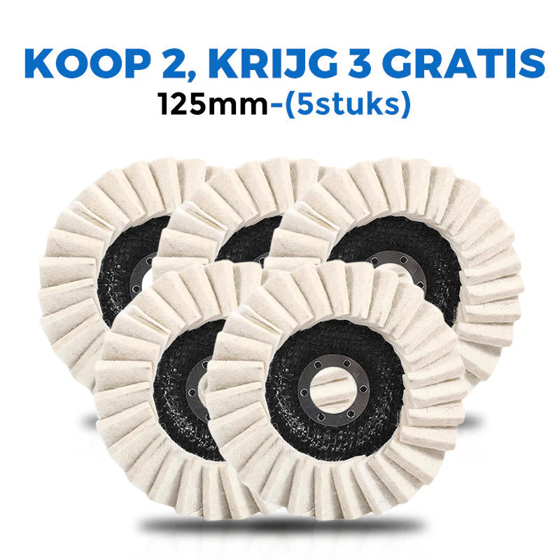 🎉Nieuwjaars Cadeau 50% KORTING!🪚Vilten Polijstschijf Met Klep - Hoogwaardig Wol (115/125mm) & Hoogglans Effect: Voor Metaal, Hout & Autowerk! - Image 14