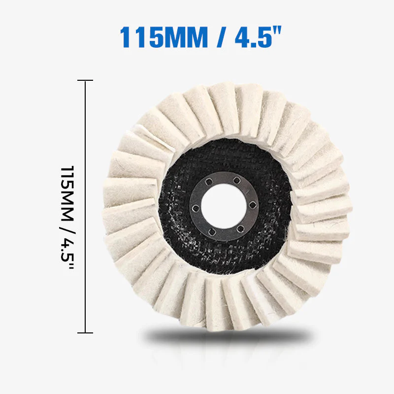 🎉Nieuwjaars Cadeau 50% KORTING!🪚Vilten Polijstschijf Met Klep - Hoogwaardig Wol (115/125mm) & Hoogglans Effect: Voor Metaal, Hout & Autowerk! - Image 9