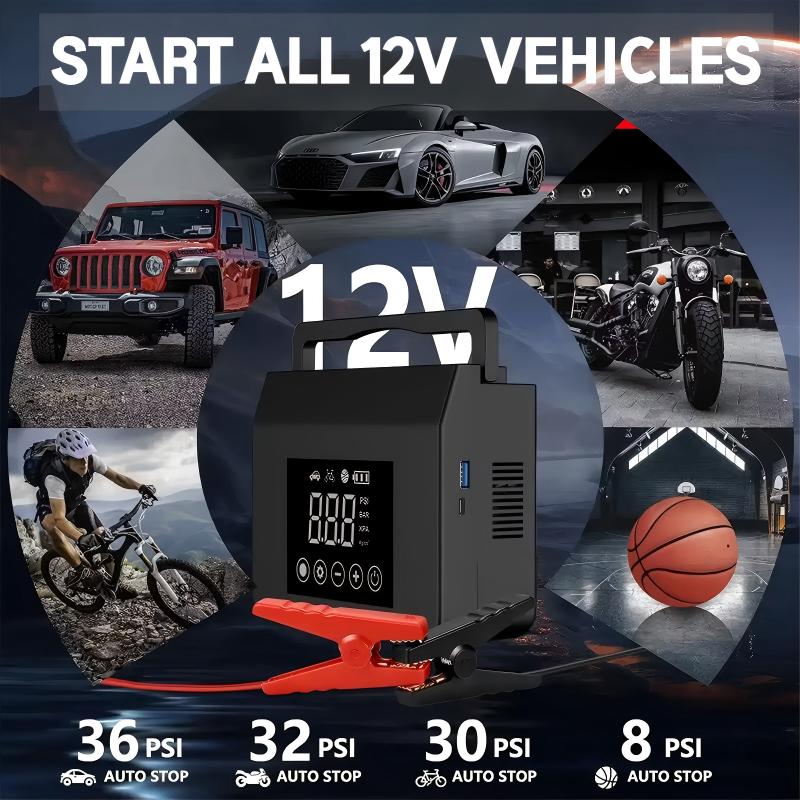 💘Valentijnsaanbieding: 50% Korting! 🚗Draagbare 2-in-1 Auto-Startbooster & Luchtcompressor – 4000A Piekstroom & 150 PSI Snel Oppen! - Image 3
