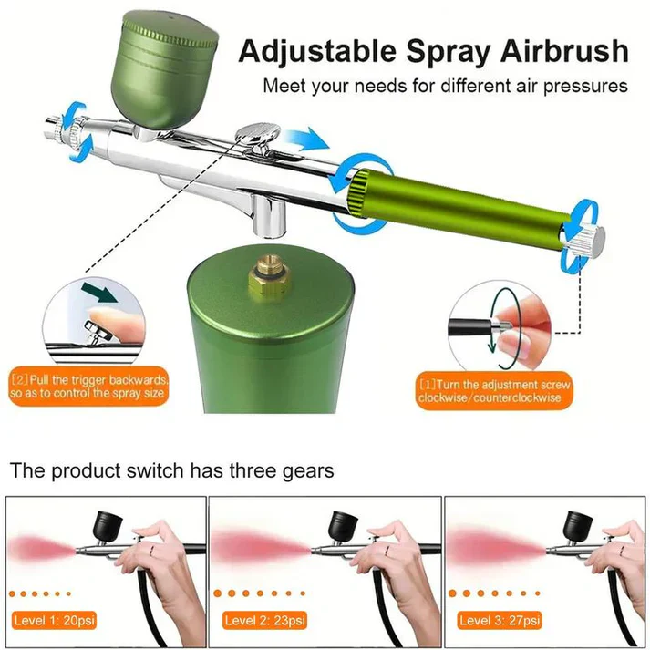 🎉Nieuwjaars Cadeau 50% KORTING!🎨Draadloze Draagbare Airbrushset met Compressor – Nauwkeurig Schilderen Overal, Altijd! - Image 5