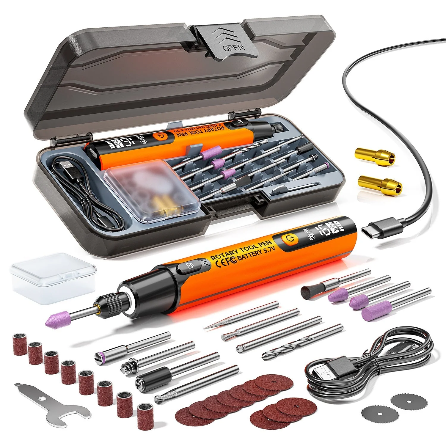 💘Valentijnsaanbieding: 50% Korting! 🪛Draagbare Elektrische Polijst- & Slijpset – 6 Snelheden, 16.000 RPM & Veilig Werk! - Image 9