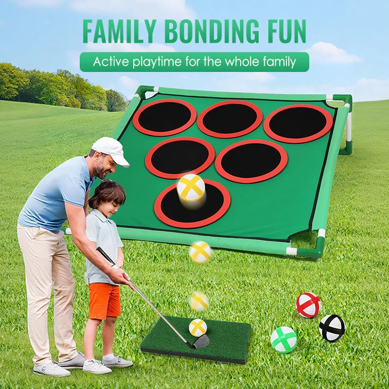 Draagbare golfdoelspel set⛳️👨👩👧👦 Draagbare Golfdoelspel Set voor Kinderen – Ontwikkelt Motorische Vaardigheden, Veelzijdig & Gemakkelijk te Installeren(Perfect voor Gezinsspanning!)