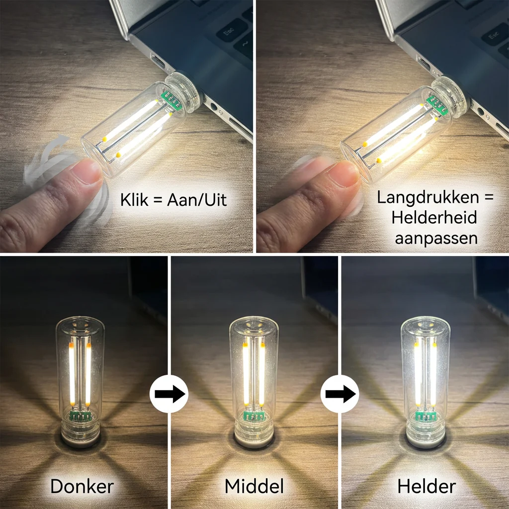 🎉Nieuwjaars Cadeau 50% KORTING!✨ Draagbare Aanraakbediening Glasbol USB Nachtlamp – Instelbare Helderheid, Meerdere Kleuren & Compact (Perfect voor Slaapkamer, Auto of Camping!) - Image 21