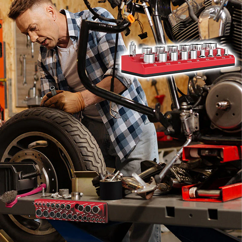 🎉Nieuwjaars Cadeau 50% KORTING!🧰Magnetische Dopsleutelhouder Set (Kleurcodeerd): Sterke Magneet & Ruimtebesparend – Sneller Werk In Elke Werkplaats!