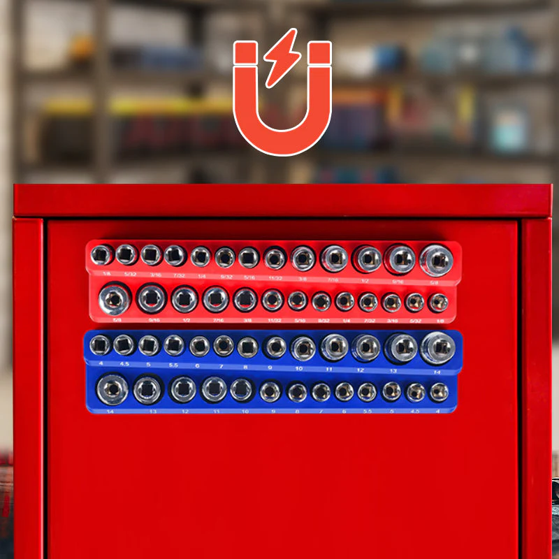 🎉Nieuwjaars Cadeau 50% KORTING!🧰Magnetische Dopsleutelhouder Set (Kleurcodeerd): Sterke Magneet & Ruimtebesparend – Sneller Werk In Elke Werkplaats! - Image 3
