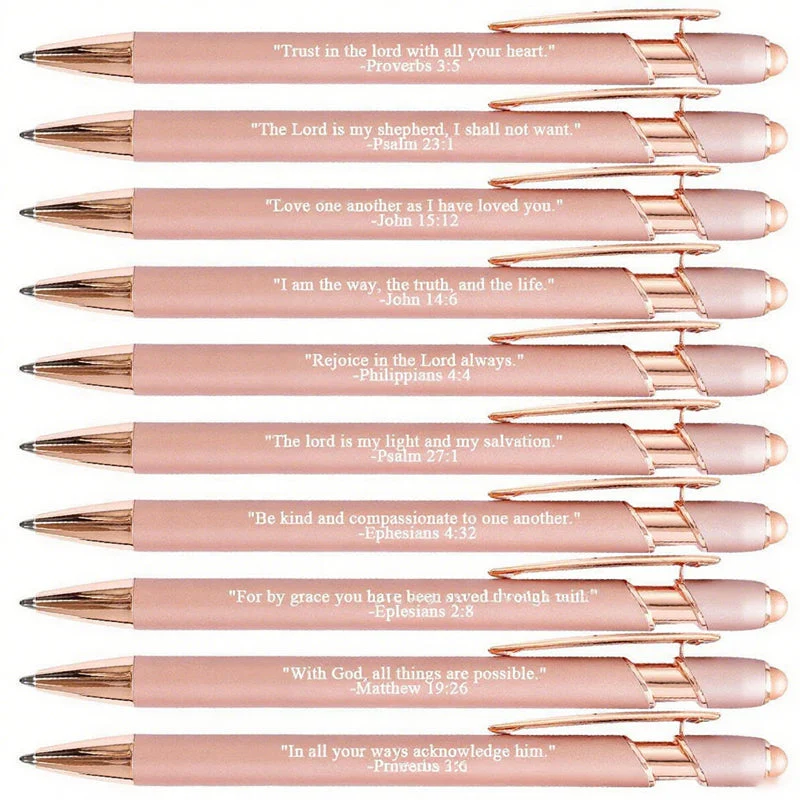 🎄Kerstdeal ALTIJD 50% KORTING!✝️ Premium Comfort Bijbelverspennen (10 stuks): 2-in-1 Pen + Stylus – Elke Met Uniek Bijbelvers - Image 10