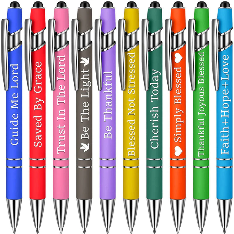 🎄Kerstdeal ALTIJD 50% KORTING!✝️ Premium Comfort Bijbelverspennen (10 stuks): 2-in-1 Pen + Stylus – Elke Met Uniek Bijbelvers - Image 8