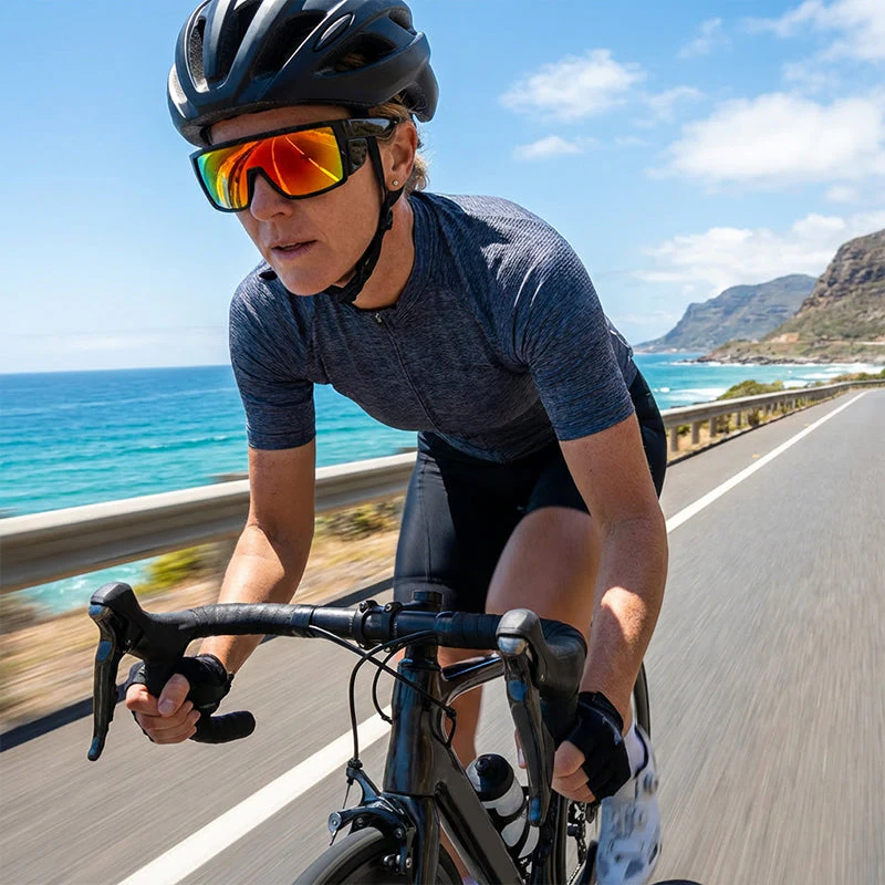 🌞Fris De Lente In Met 50% Korting!🚴♂️Spiegelende Fietszonnebril – UV400 Bescherming & Verwijderbare Zijschermen voor Maximale Oogbescherming - Image 3