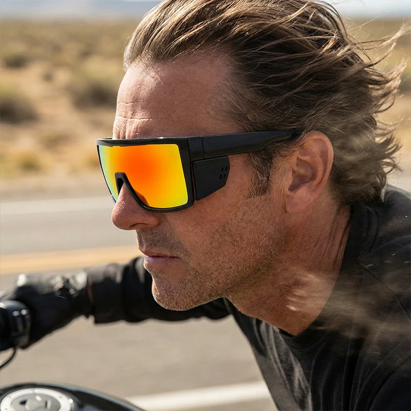 🌞Fris De Lente In Met 50% Korting!🚴♂️Spiegelende Fietszonnebril – UV400 Bescherming & Verwijderbare Zijschermen voor Maximale Oogbescherming - Image 6