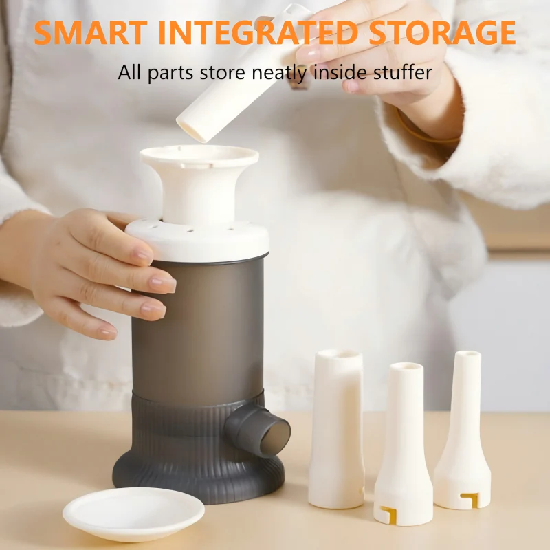 Exclusief Sinterklaasvoordeel!50% KORTING✨ Handmatige Worstvulmachine (Thuisgebruik) – 4 Vulbuizen & Voedselkwaliteit PP – Efficiënt Vullen & Compact Opslag (Perfect voor Rookworst/Ontbijtworst!) - Image 5