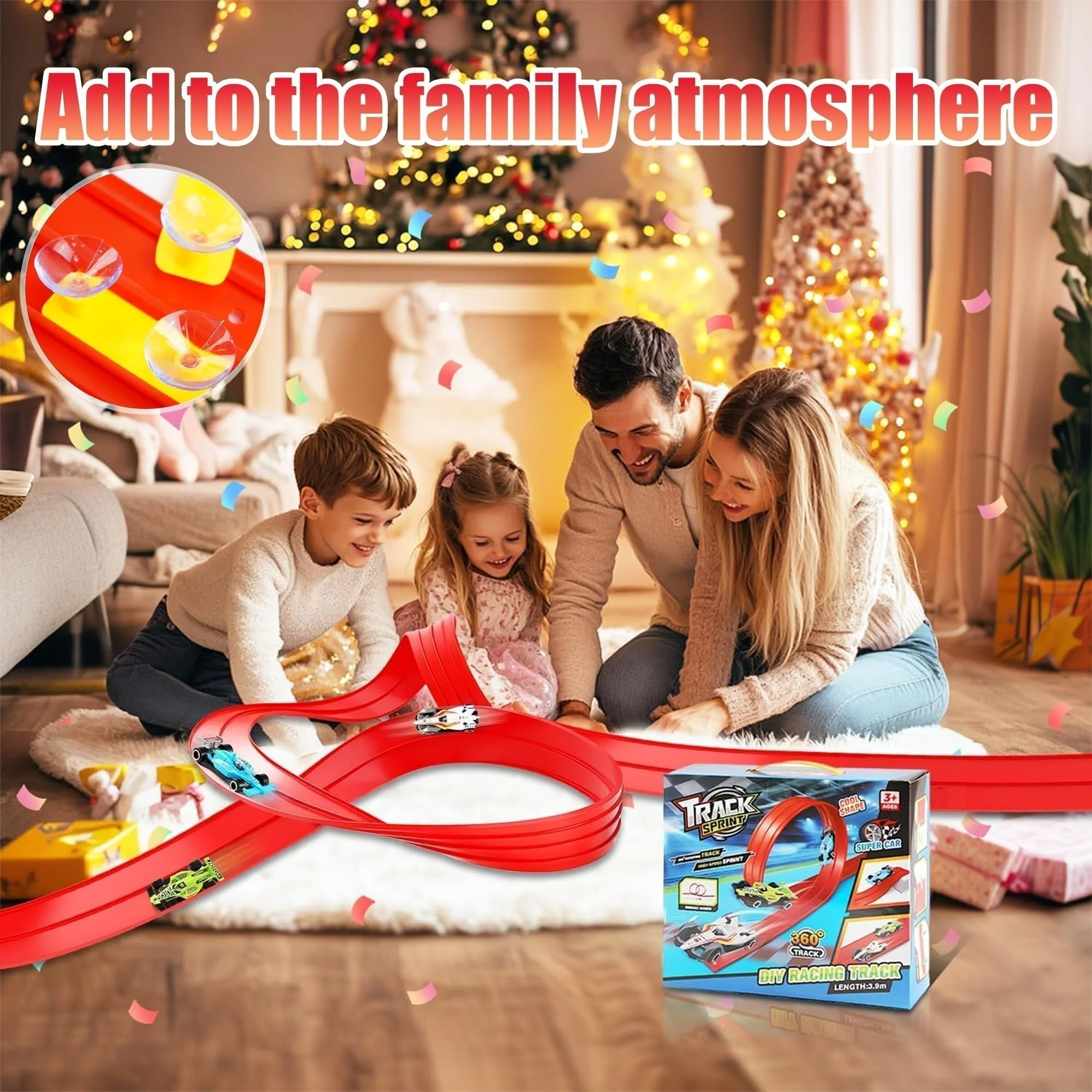 🎄🎁 Kerstcadeau 2025: Doe-het-zelf Hot Wheels Racebaan Racetoyspeelgoed 🚗✨ - Image 4