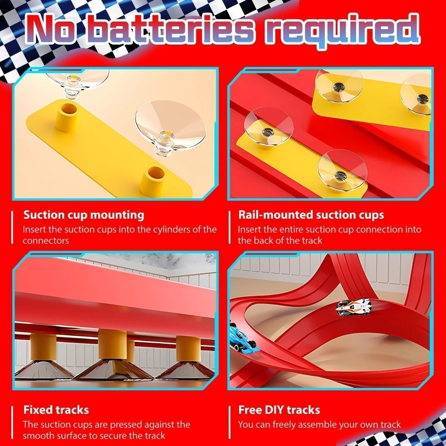 🎄🎁 Kerstcadeau 2025: Doe-het-zelf Hot Wheels Racebaan Racetoyspeelgoed 🚗✨ - Image 6
