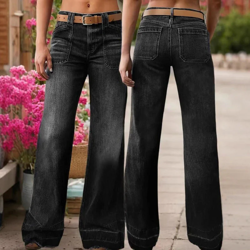 🎉Nieuwjaars Cadeau 50% KORTING!👖Retro Flare Jeans Dames – Slank Effect, Comfortabele Stretch & Utilitaire Zakken! - Image 10