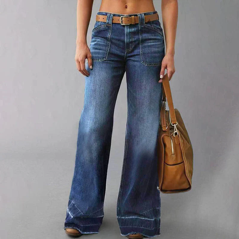 🎉Nieuwjaars Cadeau 50% KORTING!👖Retro Flare Jeans Dames – Slank Effect, Comfortabele Stretch & Utilitaire Zakken! - Image 11