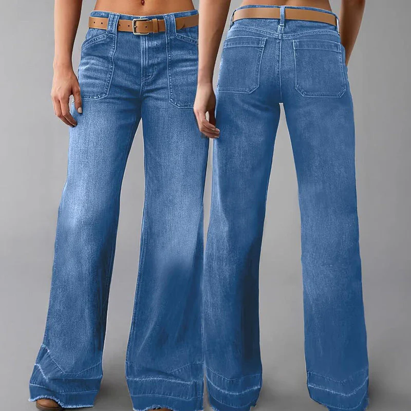 🎉Nieuwjaars Cadeau 50% KORTING!👖Retro Flare Jeans Dames – Slank Effect, Comfortabele Stretch & Utilitaire Zakken! - Image 12