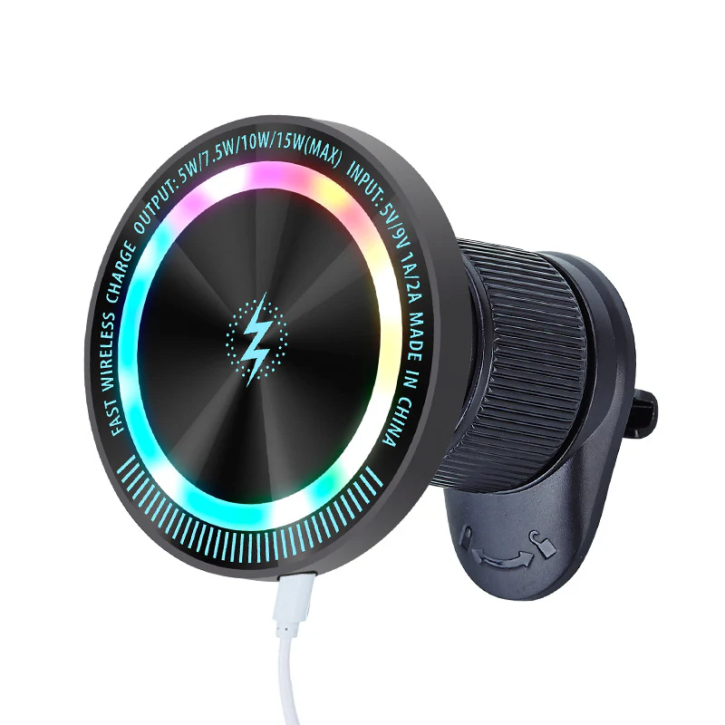 🌞Fris De Lente In Met 50% Korting!🚗RGB Magnetische Draadloze Autoladerhouder – 15W Snel Laden & 360° Rotatie - Image 12