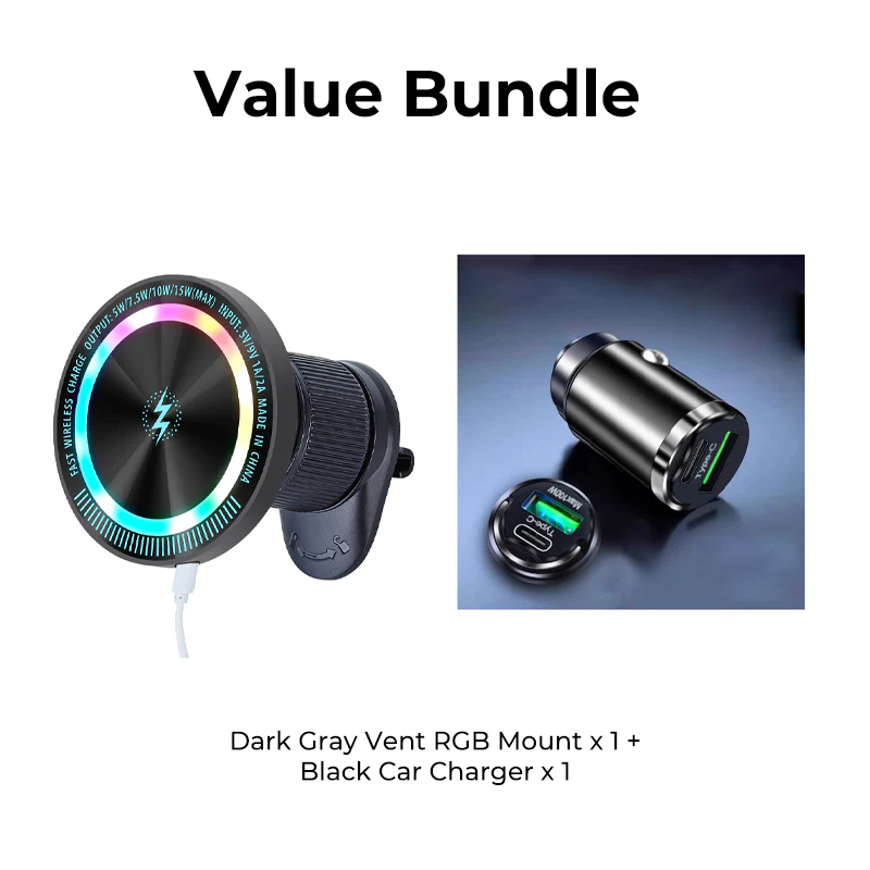 🌞Fris De Lente In Met 50% Korting!🚗RGB Magnetische Draadloze Autoladerhouder – 15W Snel Laden & 360° Rotatie - Image 22