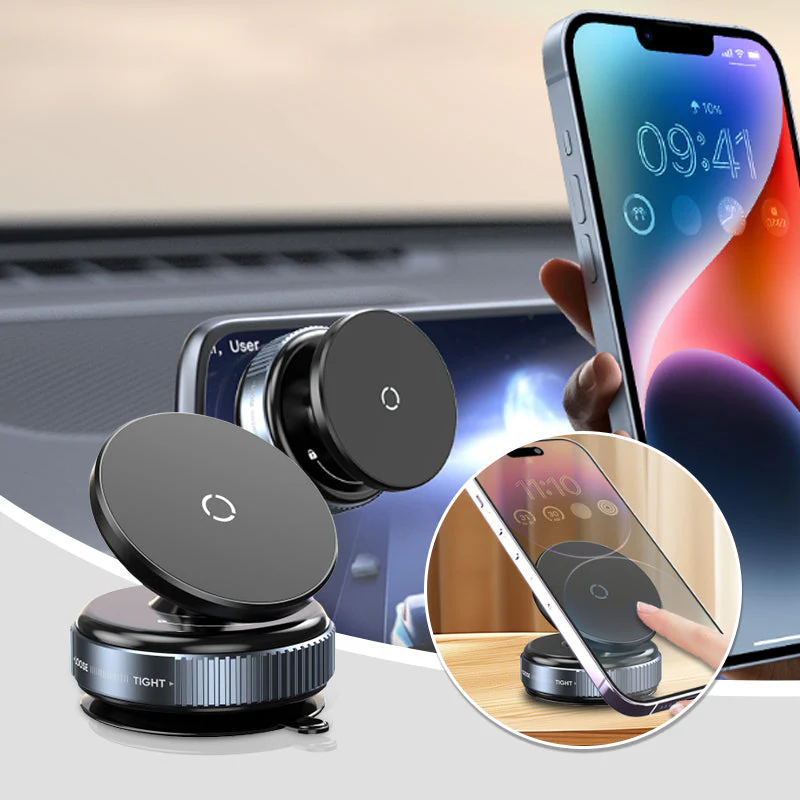 🎉Nieuwjaars Cadeau 50% KORTING!📱360° draaibare vacuümmagneet houder – ultrastabiel in de auto, zonder lijmresten & multifunctioneel!🚗