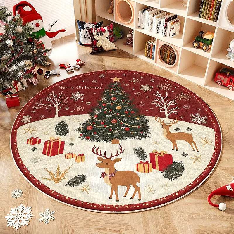✨ Feestelijk Rond Kerstboom Tapijt – Antislip, Gemakkelijk Schoonmaken & Warme Vloerbarrière (Kerstsfeer in Elke Kamer!) - Image 12