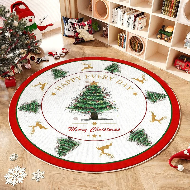 ✨ Feestelijk Rond Kerstboom Tapijt – Antislip, Gemakkelijk Schoonmaken & Warme Vloerbarrière (Kerstsfeer in Elke Kamer!) - Image 4