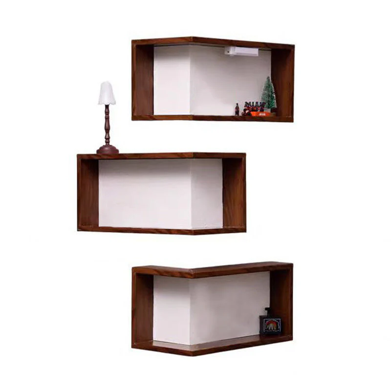 🌞Fris De Lente In Met 50% Korting!🪵Zwevende kubusplank 3-delig – Wandplank van notenhout – Ideaal voor hoeken, decoratie, planten & boeken - Image 2