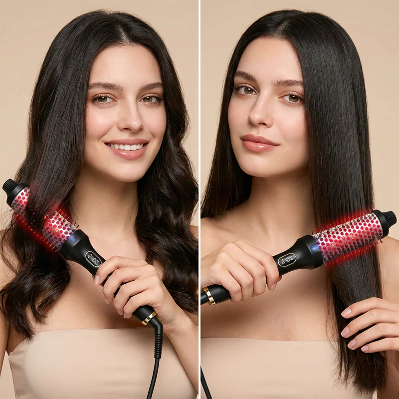 🌞Fris De Lente In Met 50% Korting!✨ Blowout Boost Thermische Borstel | 2-in-1 Stijlen & Krullen | 6 Warmtestanden | Plantenkeratine Coating - Image 4