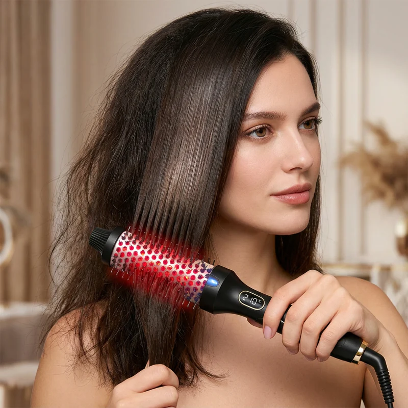 🌞Fris De Lente In Met 50% Korting!✨ Blowout Boost Thermische Borstel | 2-in-1 Stijlen & Krullen | 6 Warmtestanden | Plantenkeratine Coating - Image 5