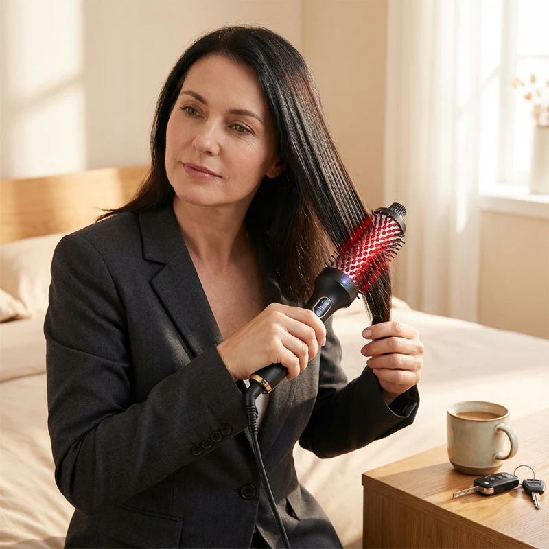 🌞Fris De Lente In Met 50% Korting!✨ Blowout Boost Thermische Borstel | 2-in-1 Stijlen & Krullen | 6 Warmtestanden | Plantenkeratine Coating - Image 8