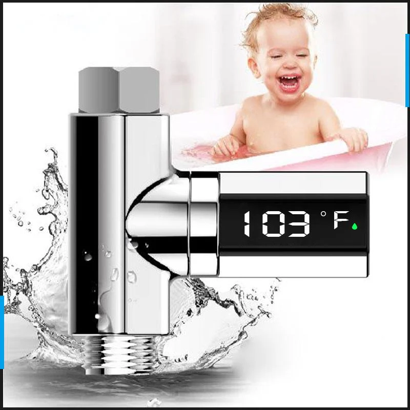 Nieuw Douchethermometer met Driekleurige Indicator, Waterstroomstroomopwekking & 360° Rotatie – Perfect voor Babybadje & Dagelijks Douchen! - Image 7
