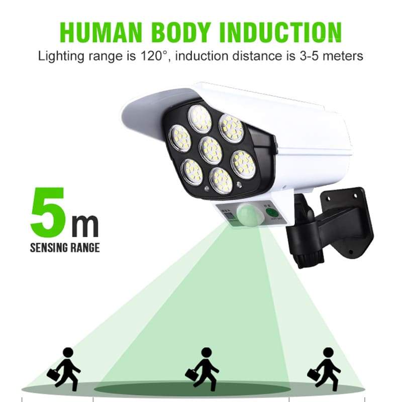 🌞Fris De Lente In Met 50% Korting!🚨Zonne-Energie Buitenlamp met Bewegingssensor – Nep Camera Uitstraling Schrikt Indringers Af & Verlicht Je Tuin! - Image 6
