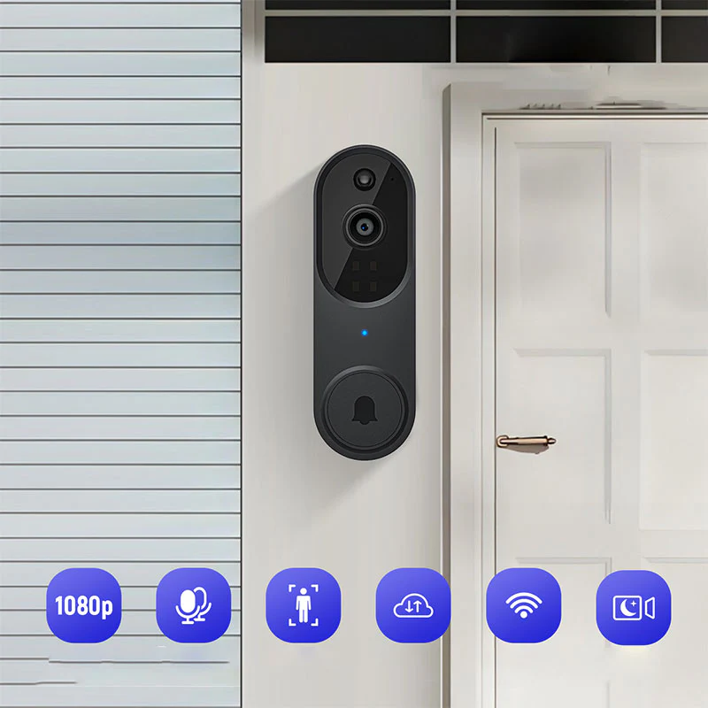 🎉Nieuwjaars Cadeau 50% KORTING!🚪Slimme 1080p Videodeurbel: IP65 Weerbestendig + AI Mensdetectie – Heldere Beelden & Veiligheid Het Hele Jaar Door! - Image 2