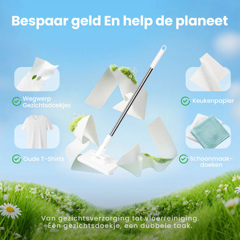 🔥50% KORTING🧹 Herbruikbare Stofmaap Set – Automatische Bionische Klem, 39" Verlengbare Staalsteel, 360° Draaiend + Milieuvriendelijk (Meerdere Oppervlaktes)! - Image 6
