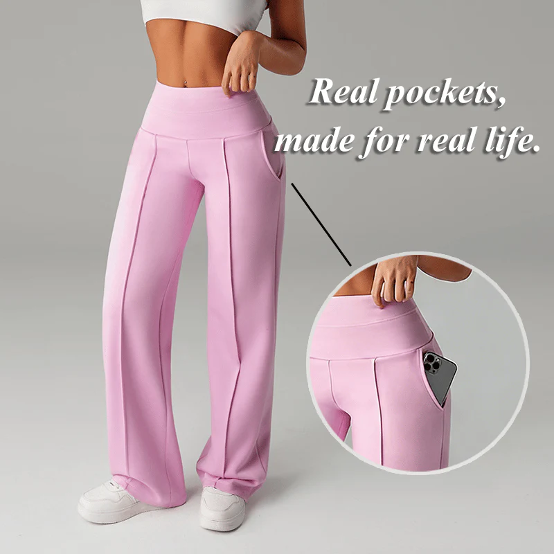 🎉Nieuwjaars Cadeau 50% KORTING!🛍️Dames Hoogtaille Wijde Pijpen Broek: Echte Zakken + Stretchstof – Comfortabel & Stijlvol Voor Elke Dag! - Image 2