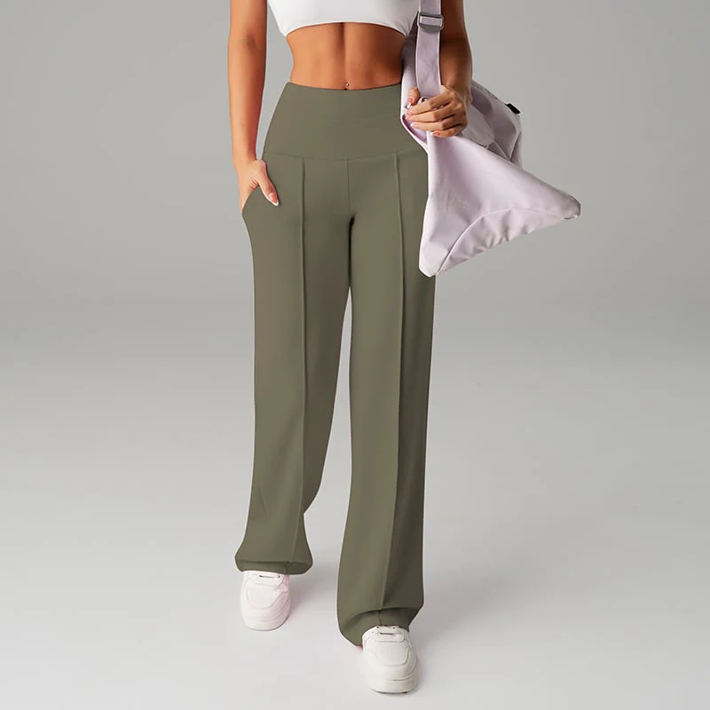 🎉Nieuwjaars Cadeau 50% KORTING!🛍️Dames Hoogtaille Wijde Pijpen Broek: Echte Zakken + Stretchstof – Comfortabel & Stijlvol Voor Elke Dag! - Image 31