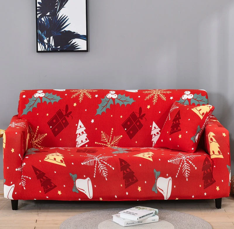 🎄✨ Kerstmis Volledig Omwikkelde Universele Stretch Bankhoes – Bescherming tegen Kratzen/Morsen, Gemakkelijk Installeren & Universeel voor 1-4 Zitter Banken! - Image 3