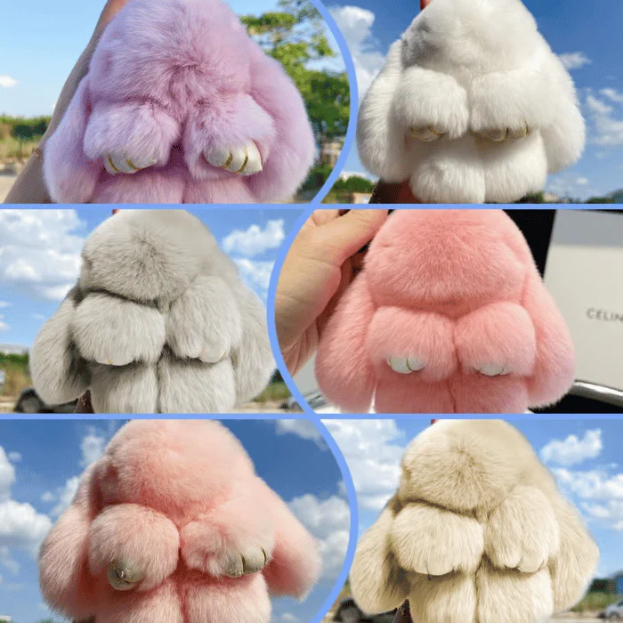 🌞Fris De Lente In Met 50% Korting!🐰 Handgemaakte Zachte Konijnen PomPom Sleutelhanger – Imitatiebont & Schattig Tasaccessoire! - Image 2