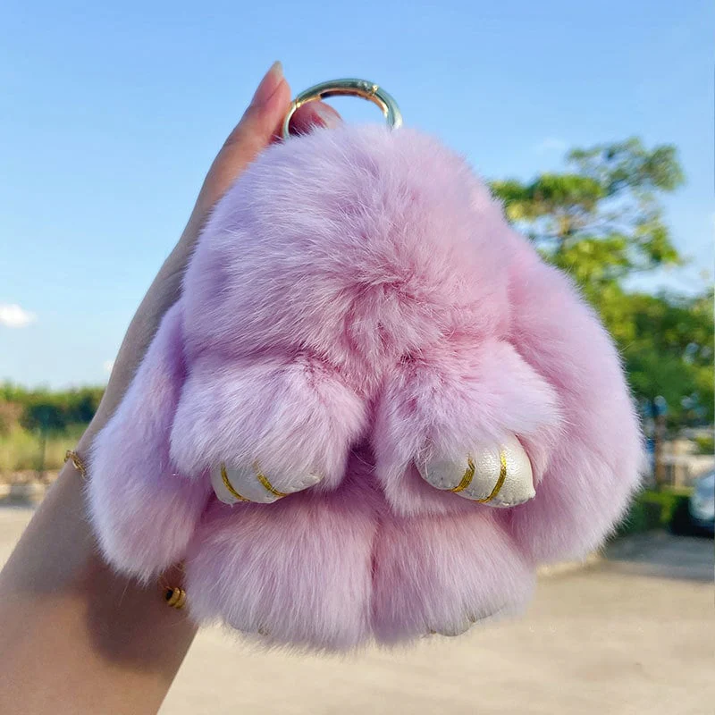🌞Fris De Lente In Met 50% Korting!🐰 Handgemaakte Zachte Konijnen PomPom Sleutelhanger – Imitatiebont & Schattig Tasaccessoire! - Image 3