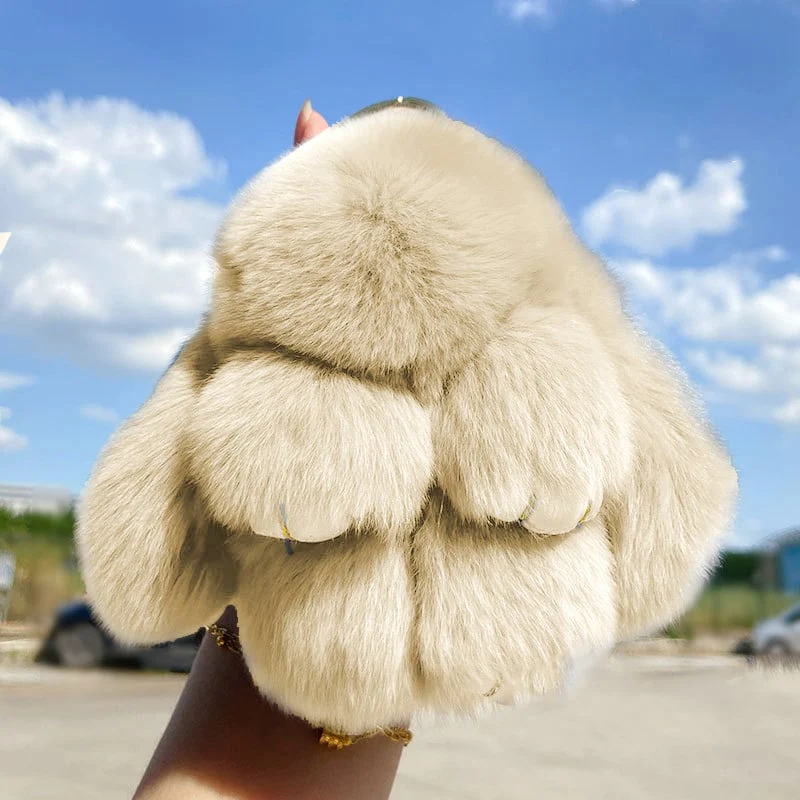 🌞Fris De Lente In Met 50% Korting!🐰 Handgemaakte Zachte Konijnen PomPom Sleutelhanger – Imitatiebont & Schattig Tasaccessoire! - Image 4