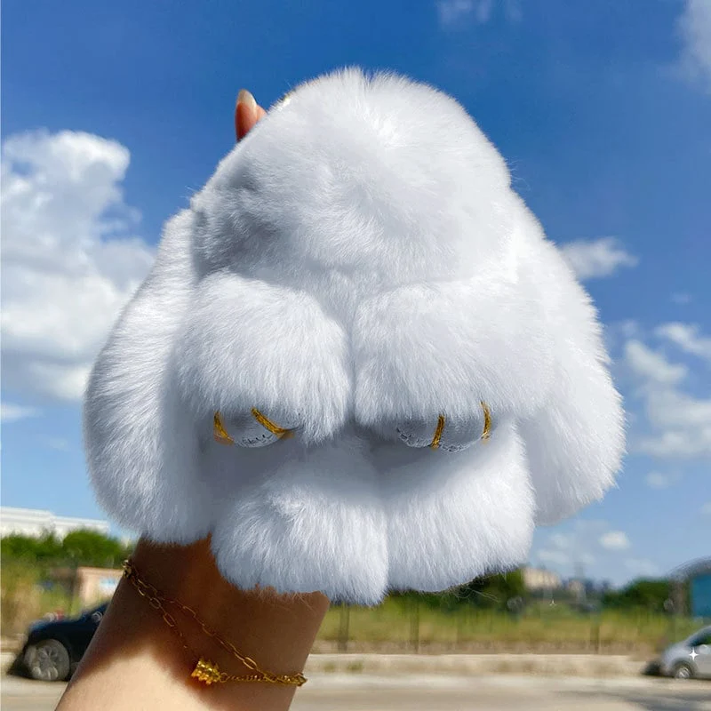 🌞Fris De Lente In Met 50% Korting!🐰 Handgemaakte Zachte Konijnen PomPom Sleutelhanger – Imitatiebont & Schattig Tasaccessoire! - Image 5