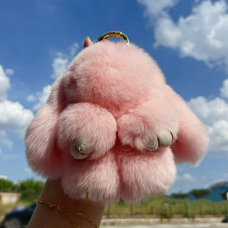 🌞Fris De Lente In Met 50% Korting!🐰 Handgemaakte Zachte Konijnen PomPom Sleutelhanger – Imitatiebont & Schattig Tasaccessoire! - Image 8