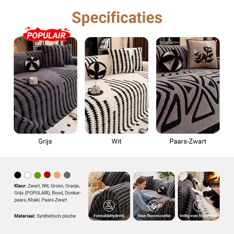 🎉Nieuwjaars Cadeau 50% KORTING!🛋️🧸 Zachte Pluche Antislip Bankhoes – Huidvriendelijk, Diervriendelijk & Gemakkelijk Onderhouden (Meerdere Afmetingen & Kleuren)! - Image 8