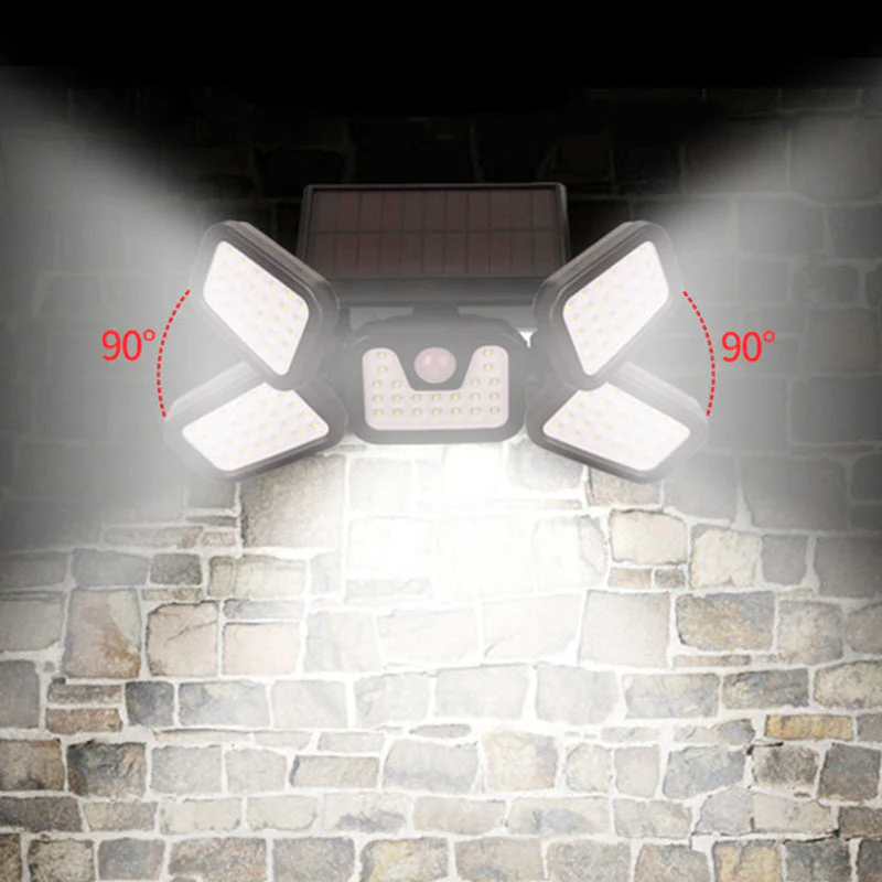 🎉Nieuwjaars Cadeau 50% KORTING!💡Zonnewandlamp (3 Lampenkoppen + Bewegingssensor) – Automatisch Opladen & Verstelbare Hoek: Veilige Buitenverlichting Zonder Kabels! - Image 8