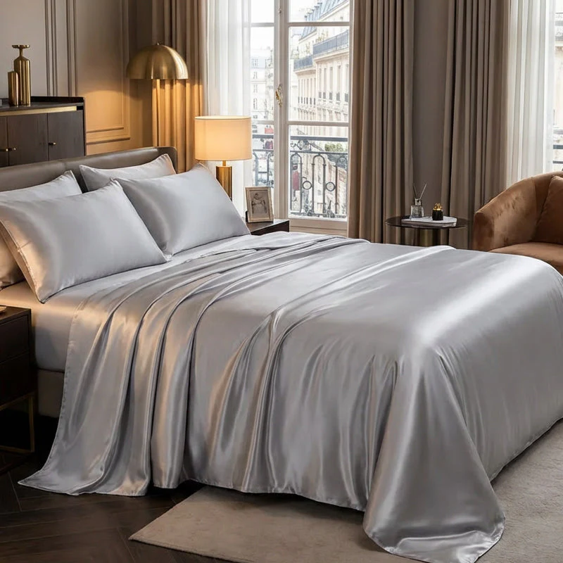 🌞Fris De Lente In Met 50% Korting!🛏️Effen Satijnen Hoeslaken | Haar- & Huidvriendelijk | Temperatuurregulerend | Duurzaam & Machinewasbaar - Image 8