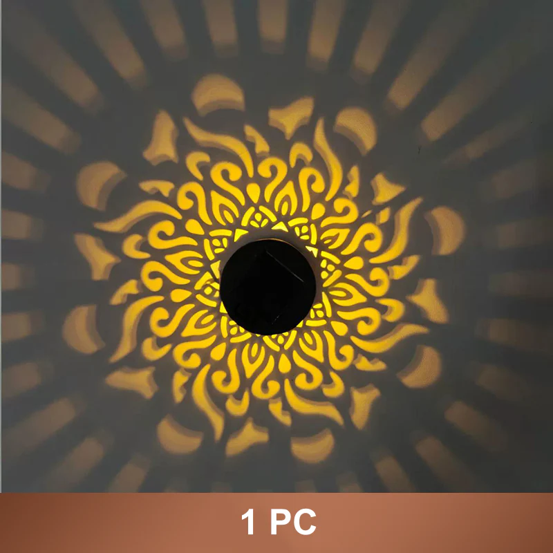 ☀️ Solar mandala lamp voor tuin & terras – 2-in-1 grondlamp & wandlamp – Decoratieve verlichting met vintage-effect – Roestvrij & duurzaam - Image 2