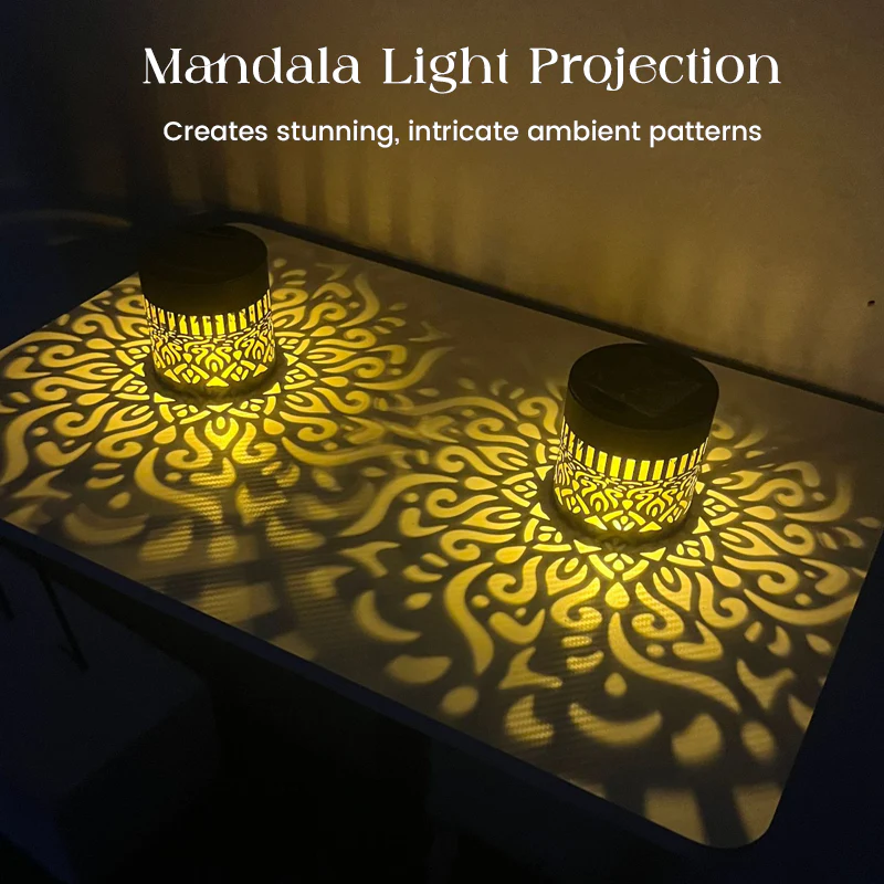 ☀️ Solar mandala lamp voor tuin & terras – 2-in-1 grondlamp & wandlamp – Decoratieve verlichting met vintage-effect – Roestvrij & duurzaam - Image 3