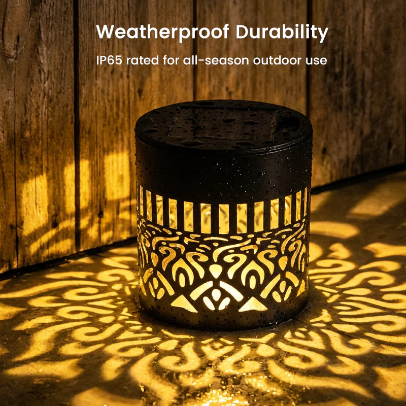 ☀️ Solar mandala lamp voor tuin & terras – 2-in-1 grondlamp & wandlamp – Decoratieve verlichting met vintage-effect – Roestvrij & duurzaam - Image 4
